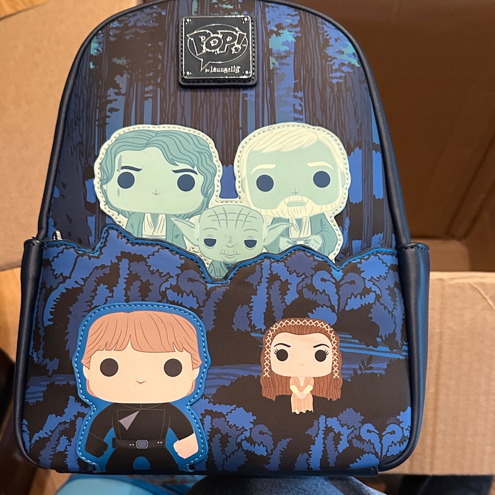 Loungefly Pop Star Wars Endor Luke Leia GID Force Ghosts Mini Backpack NWT